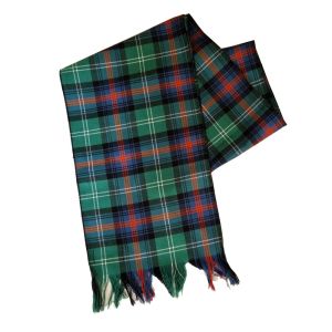 Evening Sash in Sutherland Ancient Green Tartan in Fine Wool length 90"