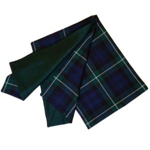 Evening Stole in Lamont Modern Tartan in Fine Wool with Green Dupion Silk Backing length 70"