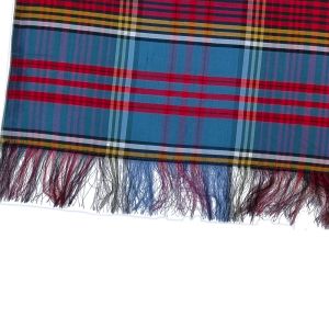 Evening Sash in Anderson Tartan in Pure Silk with Navy Dupion Silk Backing length 90"