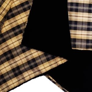 Evening Stole in Kinloch Anderson House Tartan in Pure Silk with Black Velvet Backing length 70"