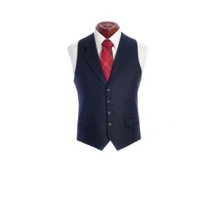 The Kinloch Anderson 1868 Collection Anderson Lapel Tweed Midnight Ocean Waistcoat