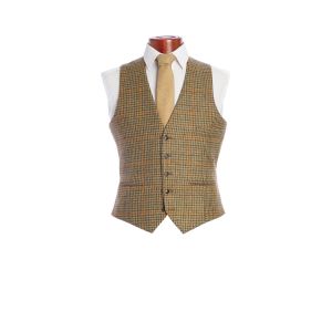 The Kinloch Tweed Waistcoat in Green Check