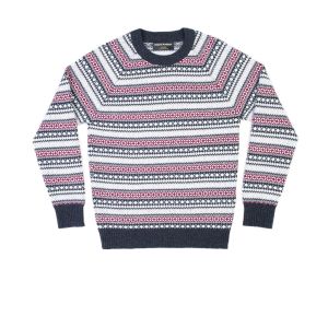 Fair Isle Crew Neck Jumper - Castle Grey