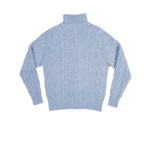 Cable Knit, Roll Neck Jumper - Marl Grey