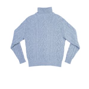 Cable Knit, Roll Neck Jumper - Marl Grey
