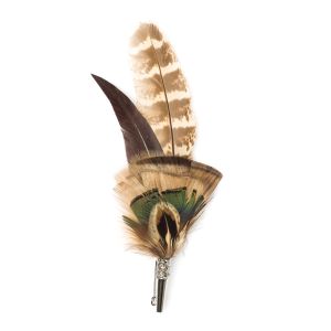 Feather Lapel Pin - Chestnut Hawk