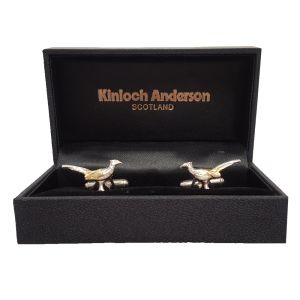 24 Carat Gold on Sterling Silver Cufflinks Pheasant