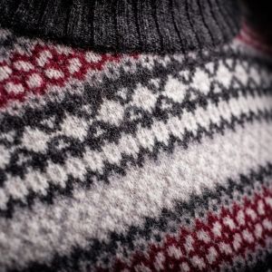 Fair Isle, Crew Neck Jumper - Kinloch Anderson Castle Grey Tartan