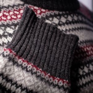 Fair Isle, Crew Neck Jumper - Kinloch Anderson Castle Grey Tartan