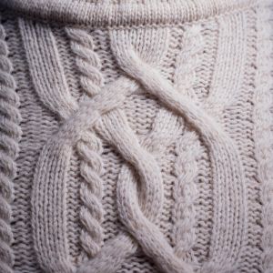 Cable Knit, Roll Neck Jumper - Marl Cream