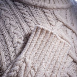 Cable Knit, Roll Neck Jumper - Marl Cream