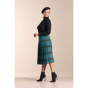 All round pleated skirt in tartan