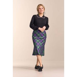 Bias cut tartan skirt