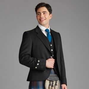 Argyll Waistcoat in Black Barathea - 5 Celtic Buttons