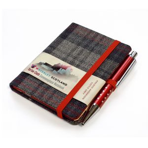 Kinloch Anderson Tartan Notebook in Castle Grey Tartan Angled