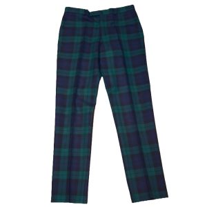 Straight Waistband Trousers in Black Watch Tartan