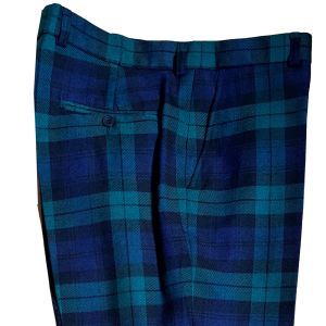 Straight Waistband Trousers in Black Watch Tartan