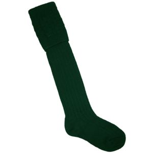 Bottle Green Kilt Hose with Basket Weave Top