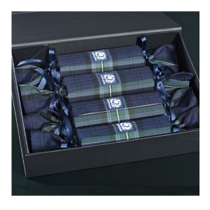 Box of 4 Eco-Friendly Christmas Crackers in The Scottish Rugby Tartan 