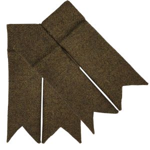 Dark Olive Tweed Garter Flashes to tone with kilt