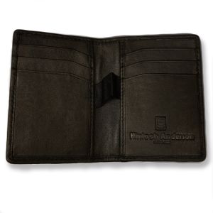 Scottish Rugby Tartan and Black Leather Credit Card Holder