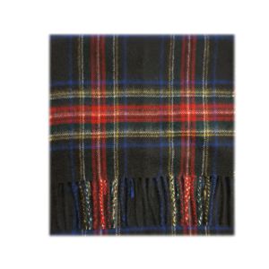 Cashmere Scarf in Stewart Black Tartan