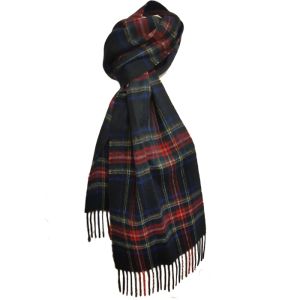 Cashmere Scarf in Stewart Black Tartan