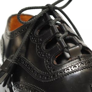Joseph Cheaney X Kinloch Anderson Heritage Ghillie Day Brogues in Bookbinder Black Leather