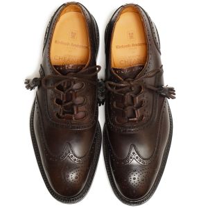 Joseph Cheaney X Kinloch Anderson Heritage Ghillie Day Brogues in Tuscan Brown Leather