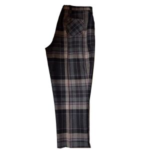 Ladies Trousers in Clunie Burn Charcoal Tartan 