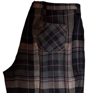 Ladies Trousers in Clunie Burn Charcoal Tartan 
