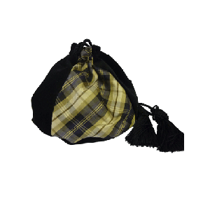 Silk and Velvet Evening Bag in Kinloch Anderson Tartan Check Silk