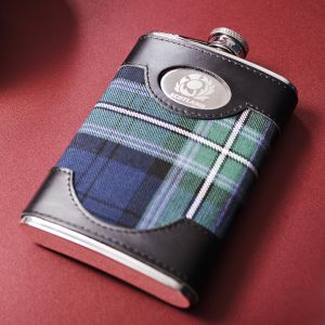 Hip Flask in Scottish Rugby Tartan - 8oz