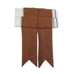 Ginger Tweed Garter Flashes to tone with kilt