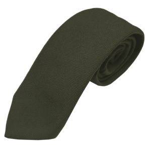 Green Muted plain wool tie to tone with kilt