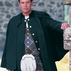 Inverness Cape in Black Barathea
