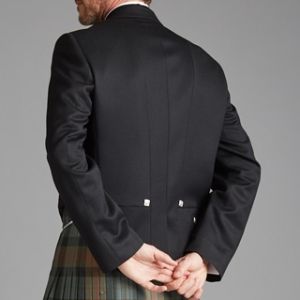 The Kinloch Anderson Coatee and Vest in Black Barathea