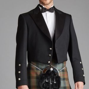 The Kinloch Anderson Coatee and Vest in Black Barathea