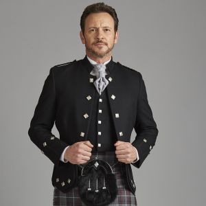 Sheriffmuir Doublet and Vest in Black Barathea