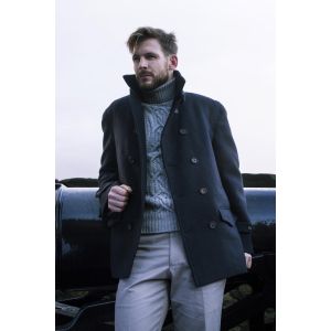 The Leith Pea Coat - Airforce Blue