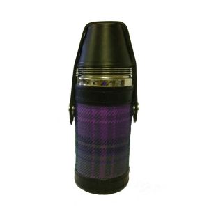 Hunting Flask with cups in Kinloch Anderson Heather Tartan 