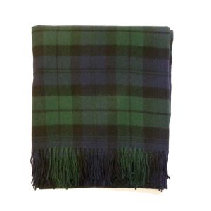 Lambswool Throw in Black Watch Tartan