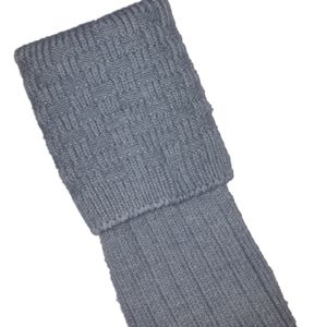 Light Grey Kilt Hose with Basket Weave Top