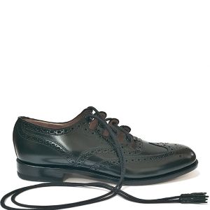 Ghillie Brogues in Black Leather