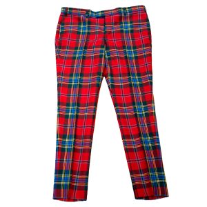 Straight Waistband Trousers in Maclean of Duart Modern Red Tartan