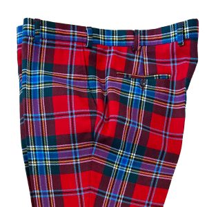 Straight Waistband Trousers in Maclean of Duart Modern Red Tartan