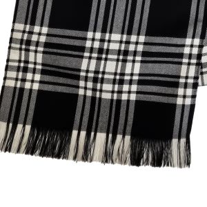 Evening Sash in Menzies Black and White Tartan in Fine Wool
