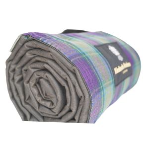 The Kinloch Anderson Picnic Rug in Kinloch Anderson Heather Tartan with wax waterproof backing