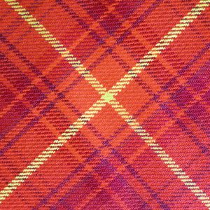 The Kinloch Anderson Picnic Rug in Kinloch Anderson Rowanberry Tartan with wax waterproof backing