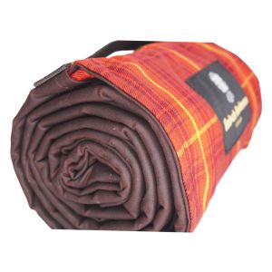 The Kinloch Anderson Picnic Rug in Kinloch Anderson Rowanberry Tartan with wax waterproof backing